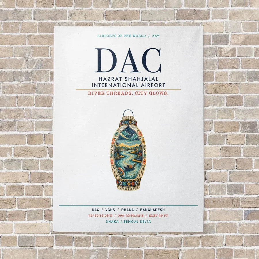 Hazrat Shahjalal International Airport Dhaka DAC vertical canvas print - no frame - white background