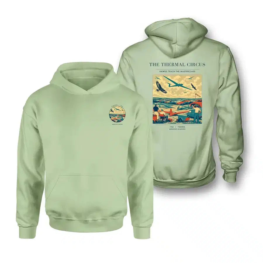 VINTAGE G4474 - The Thermal Circus - Double-Side Hoodie design on lightgreen double side
