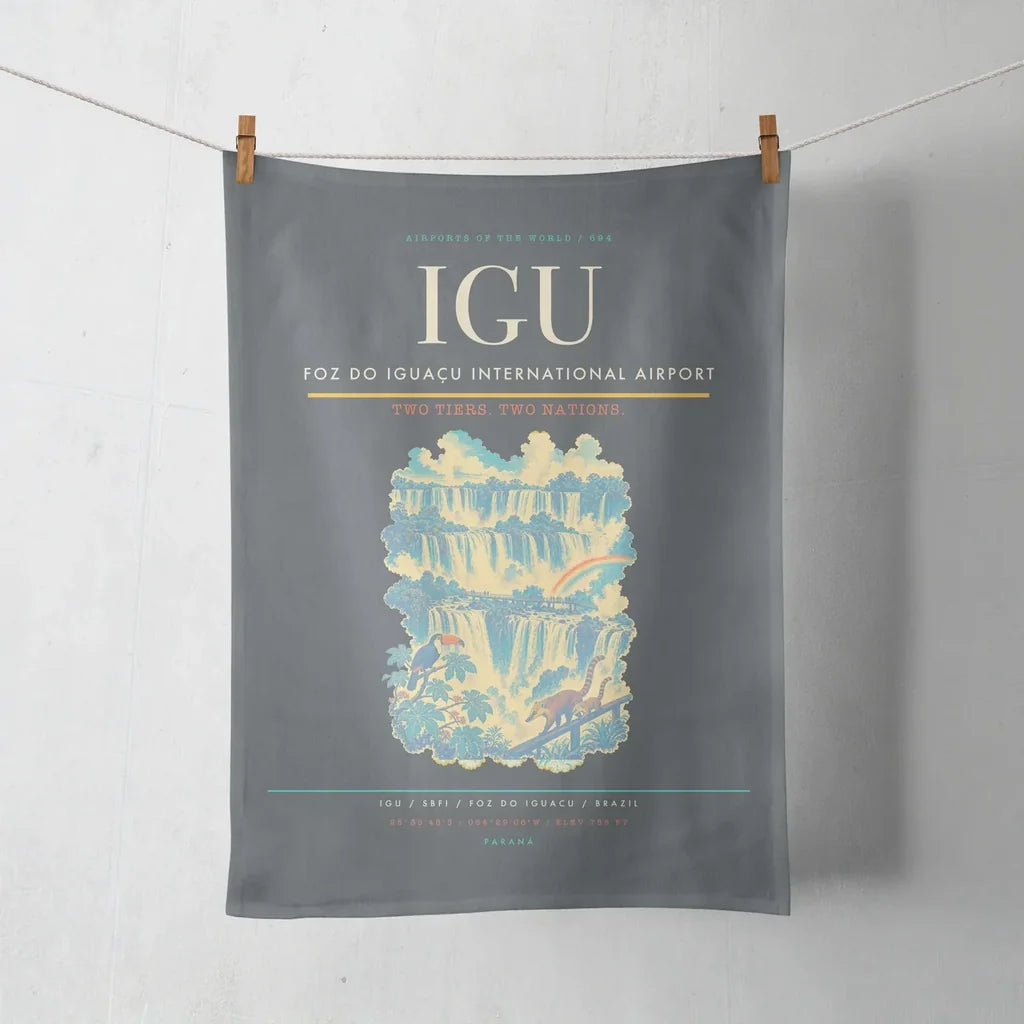 Foz do Iguaçu International Airport (IGU) design on gray towel