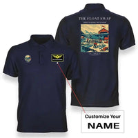 Thumbnail for VINTAGE G4175 - The Float Swap - Double-Side Polo T-Shirt design on navyblue+name