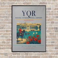 Thumbnail for Regina International Airport YQR vertical canvas print - framed - light gray background