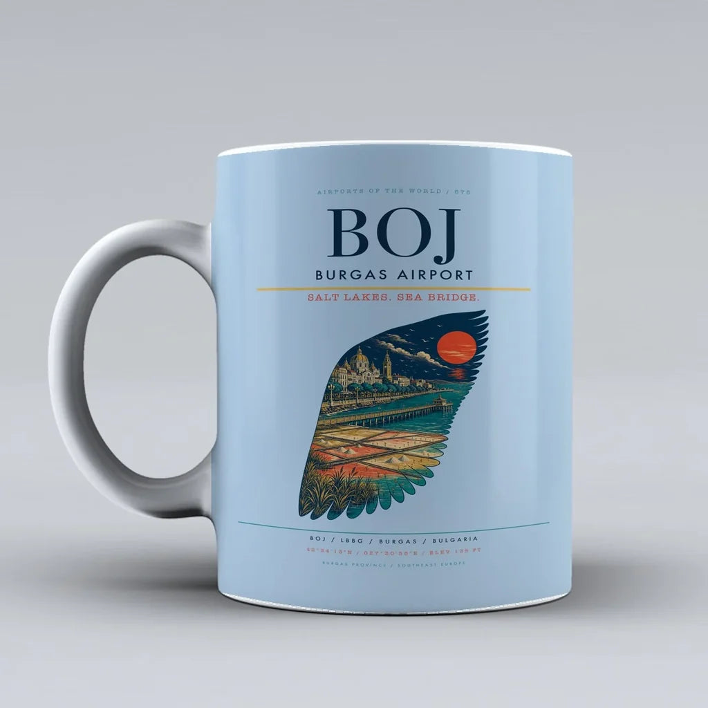 Burgas Airport BOJ Mug - Light Blue
