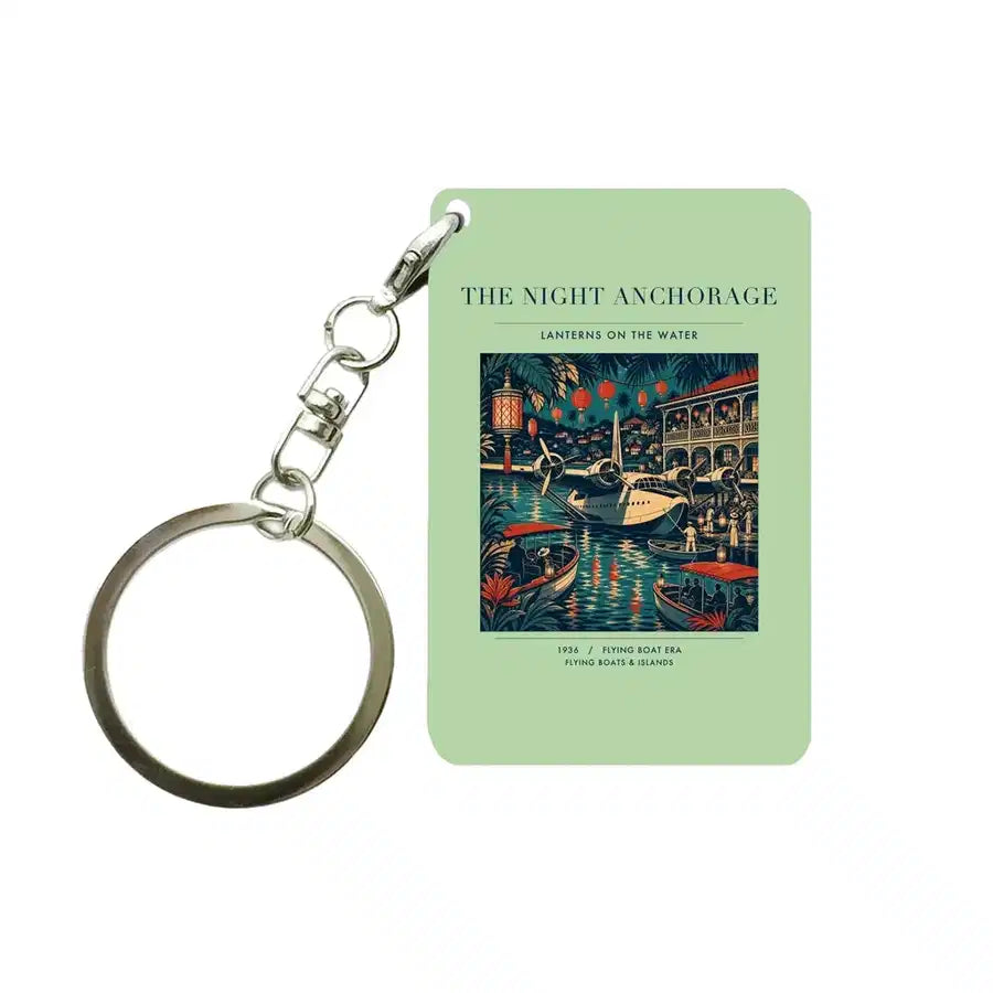 VINTAGE G4063 - The Night Anchorage - Designed Key Chain design on lightgreen
