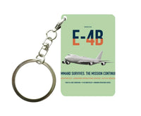 Thumbnail for E-4B Nightwatch design on light green designed key chain, double-side print