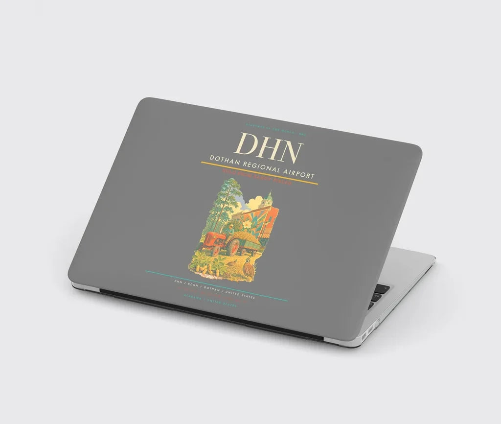 Dothan Regional Airport (DHN) design on gray MacBook case