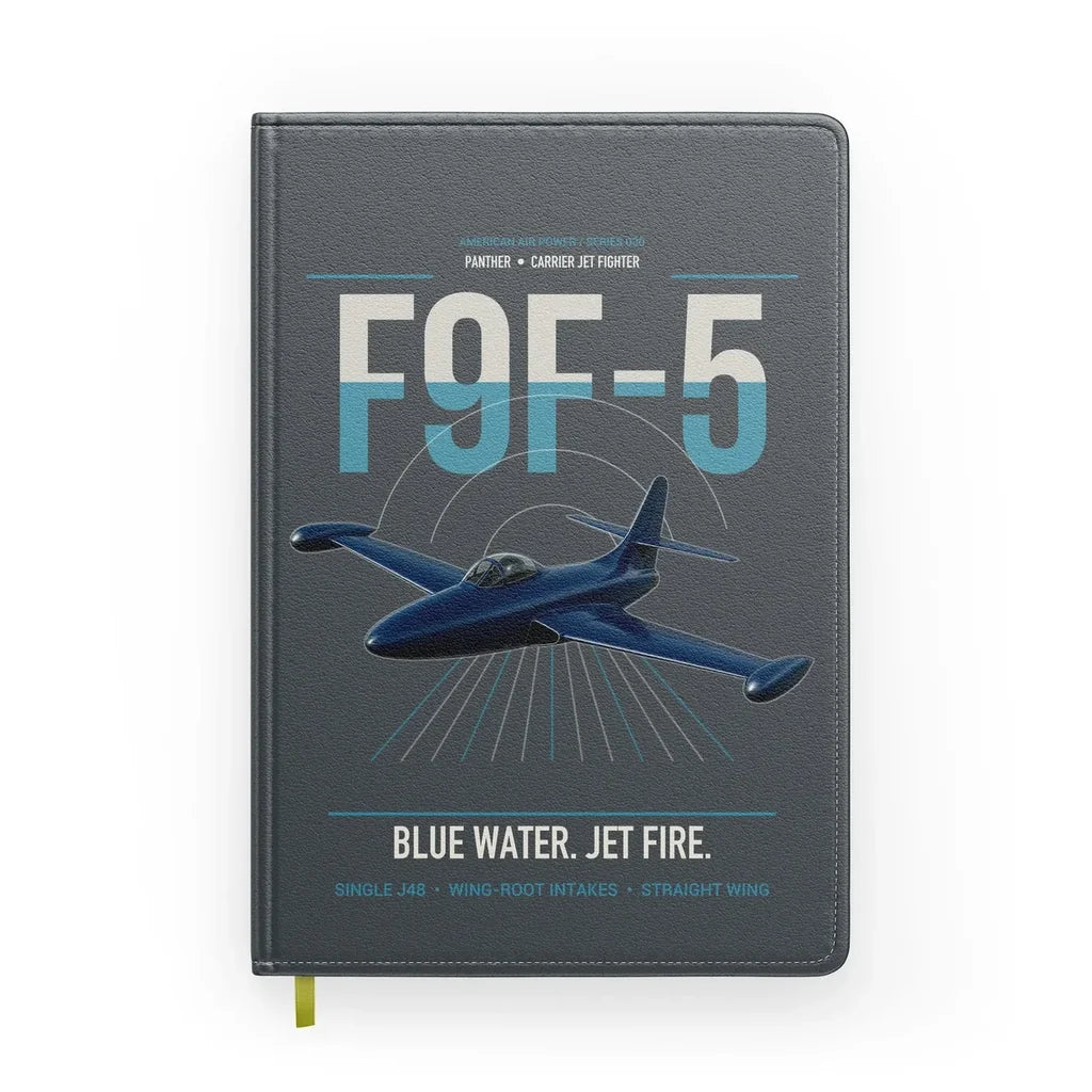 F9F-5 Panther design on gray notebook