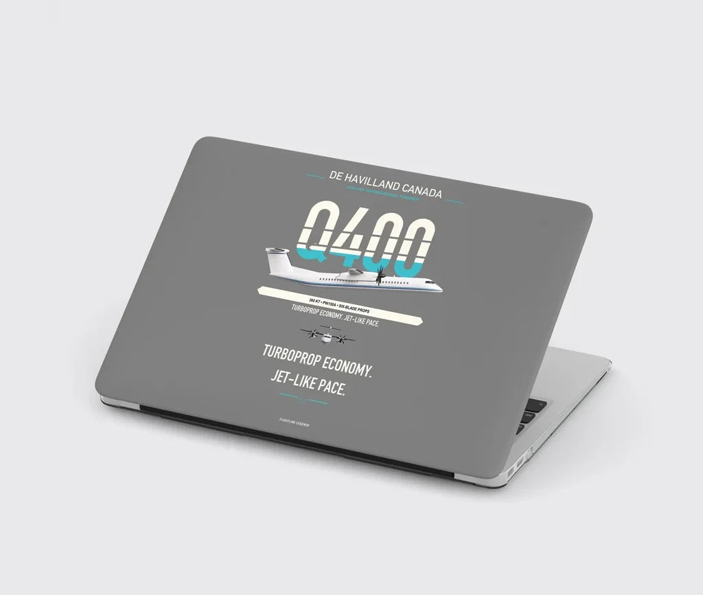 De Havilland Dash 8-400 design on gray MacBook case