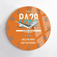 Thumbnail for Piper PA-28 Cherokee design on orange no frame wall clock