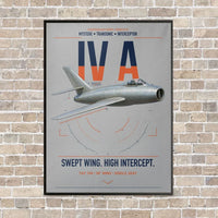 Thumbnail for Dassault Mystère IV A vertical canvas print - framed - light gray background