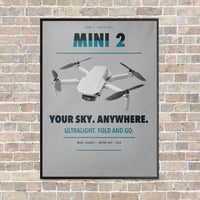 Thumbnail for DJI Mini 2 vertical canvas print - framed - light gray background