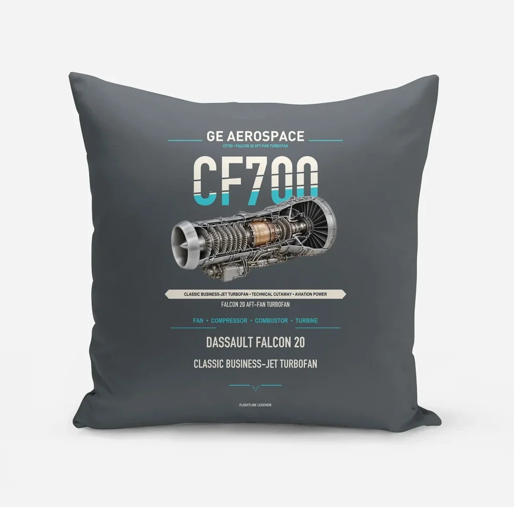 CF700 design on gray pillow
