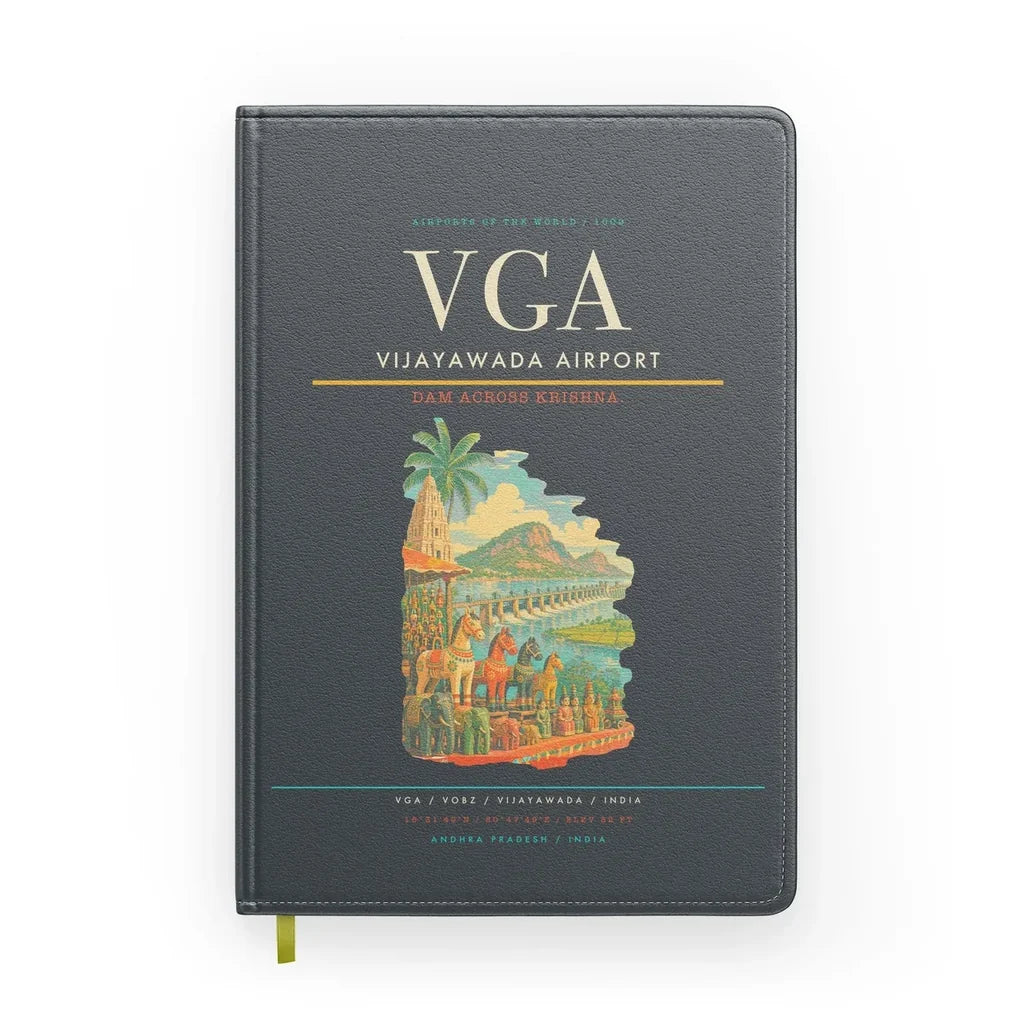 Vijayawada Airport (VGA) design on gray notebook