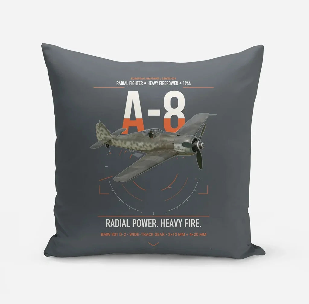 Focke-Wulf Fw 190A-8 design on gray pillow
