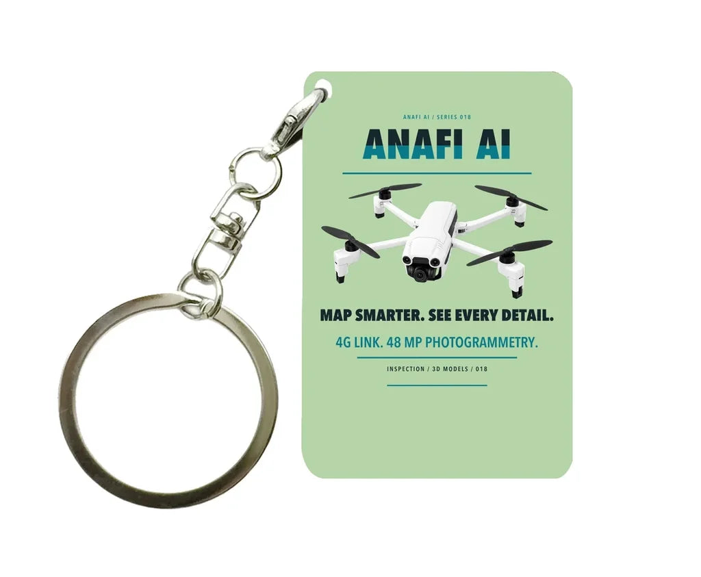 Parrot ANAFI Ai Key Chain design on light green key chain