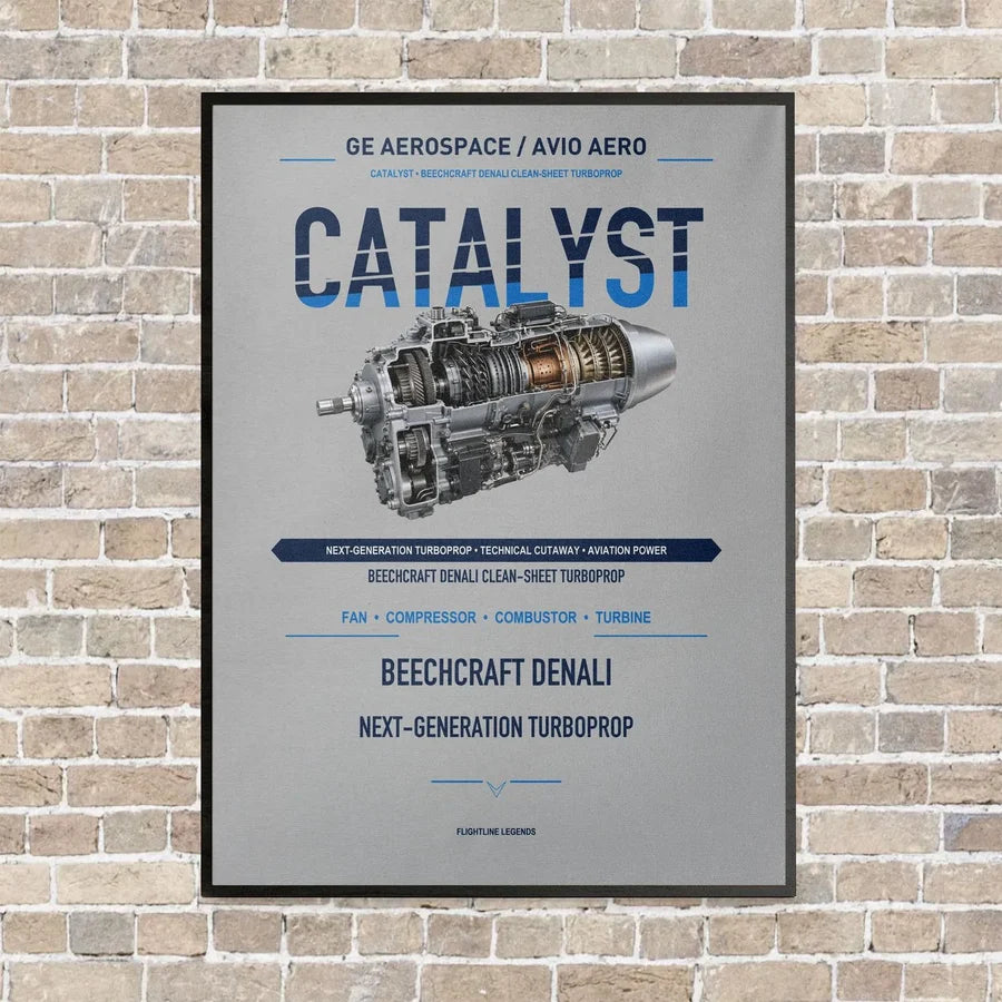 CATALYST vertical canvas print - framed - light gray background