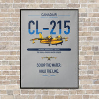 Thumbnail for Canadair CL-215 vertical canvas print - framed - light gray background