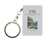 Thumbnail for Nîmes-Alès-Camargue-Cévennes Airport (FNI) design on light gray key chain