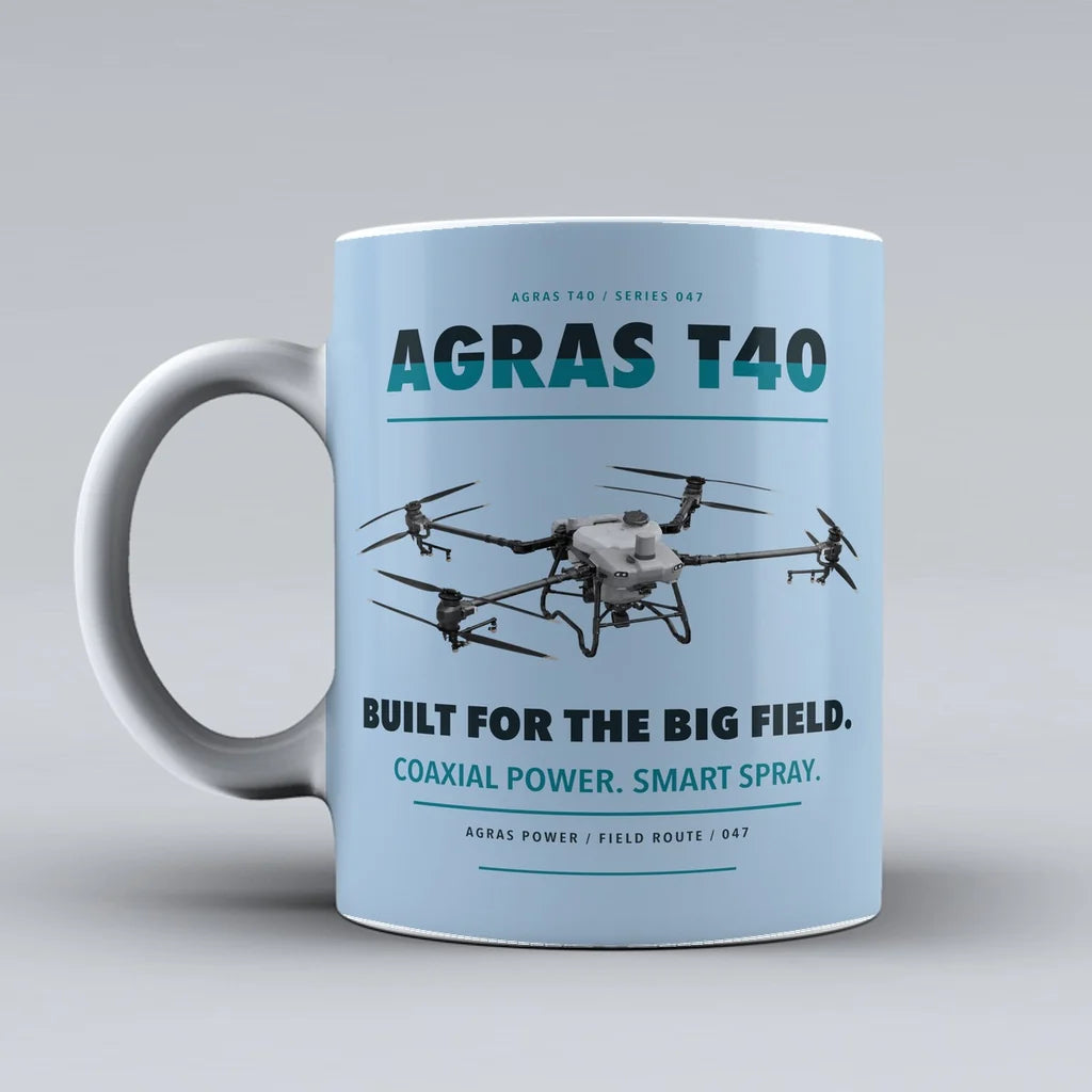 Agras T40 Mug design on light blue dji