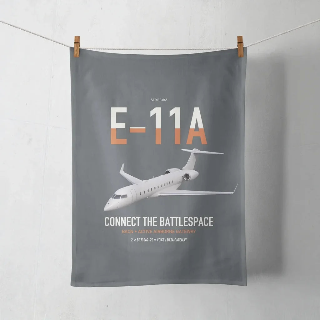E-11A BACN design on gray towel
