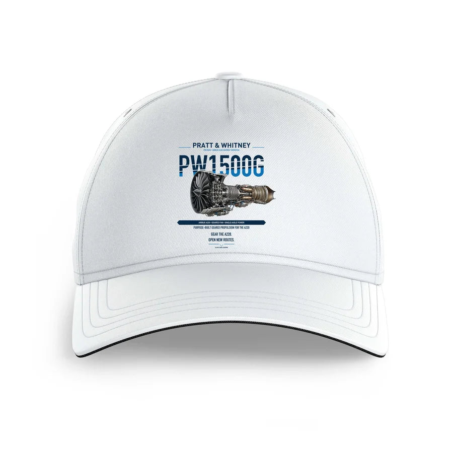 PW1500G design on white printed hat