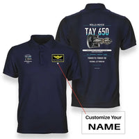 Thumbnail for TAY 650 design on navy blue polo with custom name badge