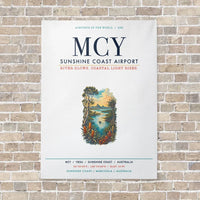 Thumbnail for Sunshine Coast Airport MCY vertical canvas print - no frame - white background