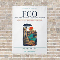 Thumbnail for Rome Leonardo da Vinci Fiumicino Airport FCO vertical canvas print - no frame - white background