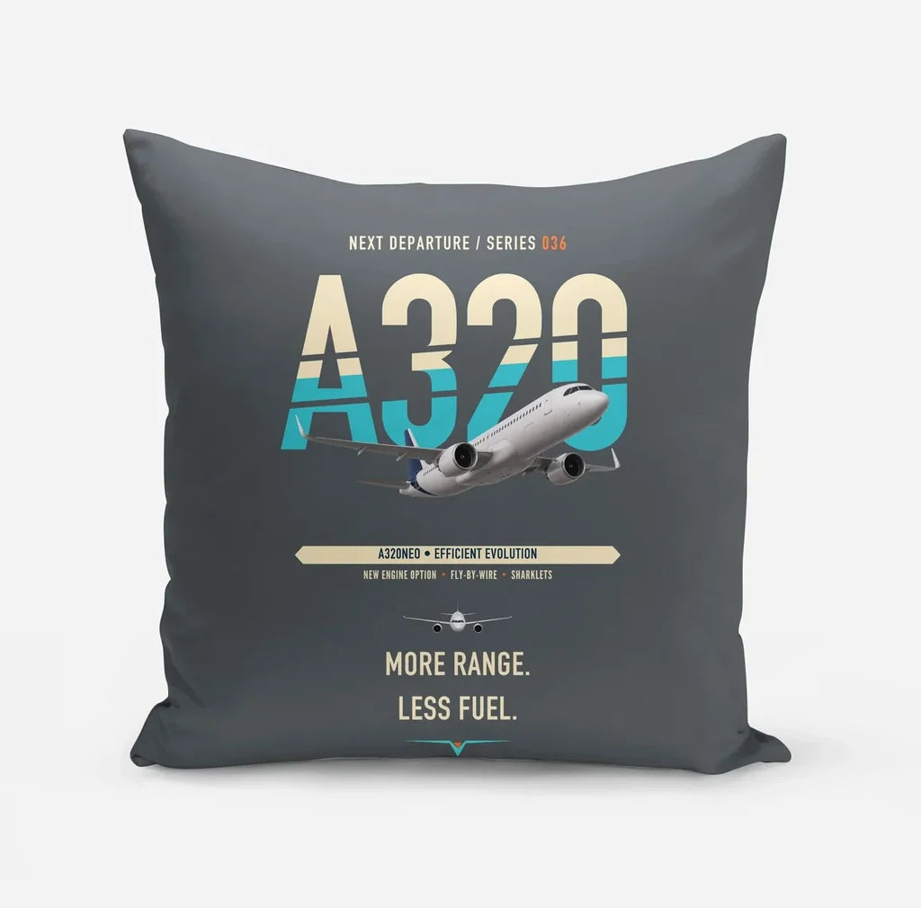 Airbus A320neo design on gray pillow