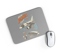 Thumbnail for How Planes Fly V2 design on gray rectangle mouse pad