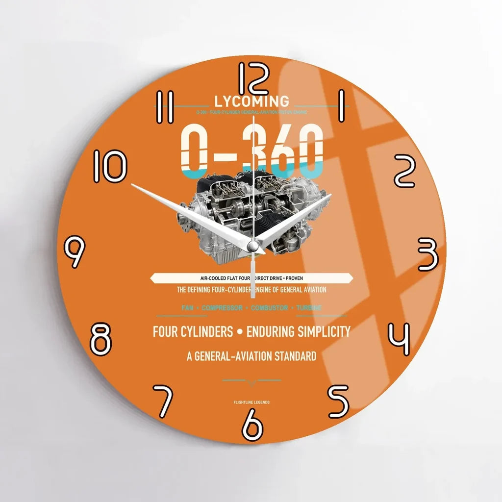 O-360 design on orange no frame wall clock