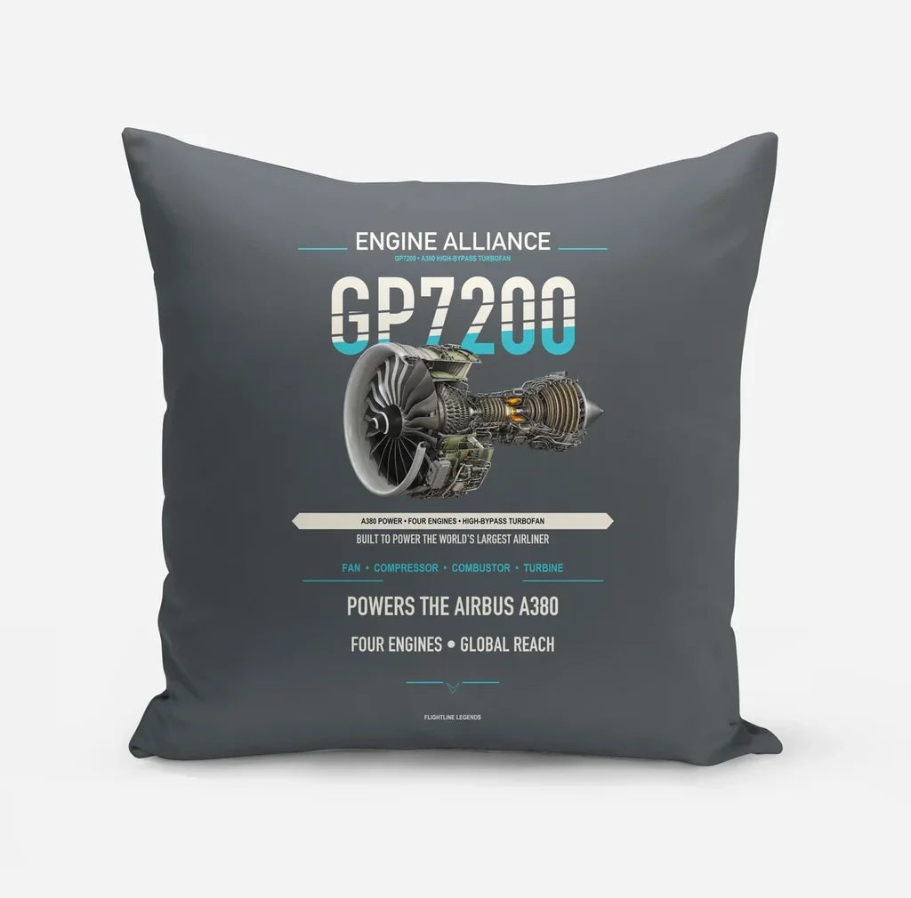 GP7200 design on gray pillow