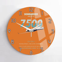 Thumbnail for Bombardier Global 7500 design on orange no frame wall clock