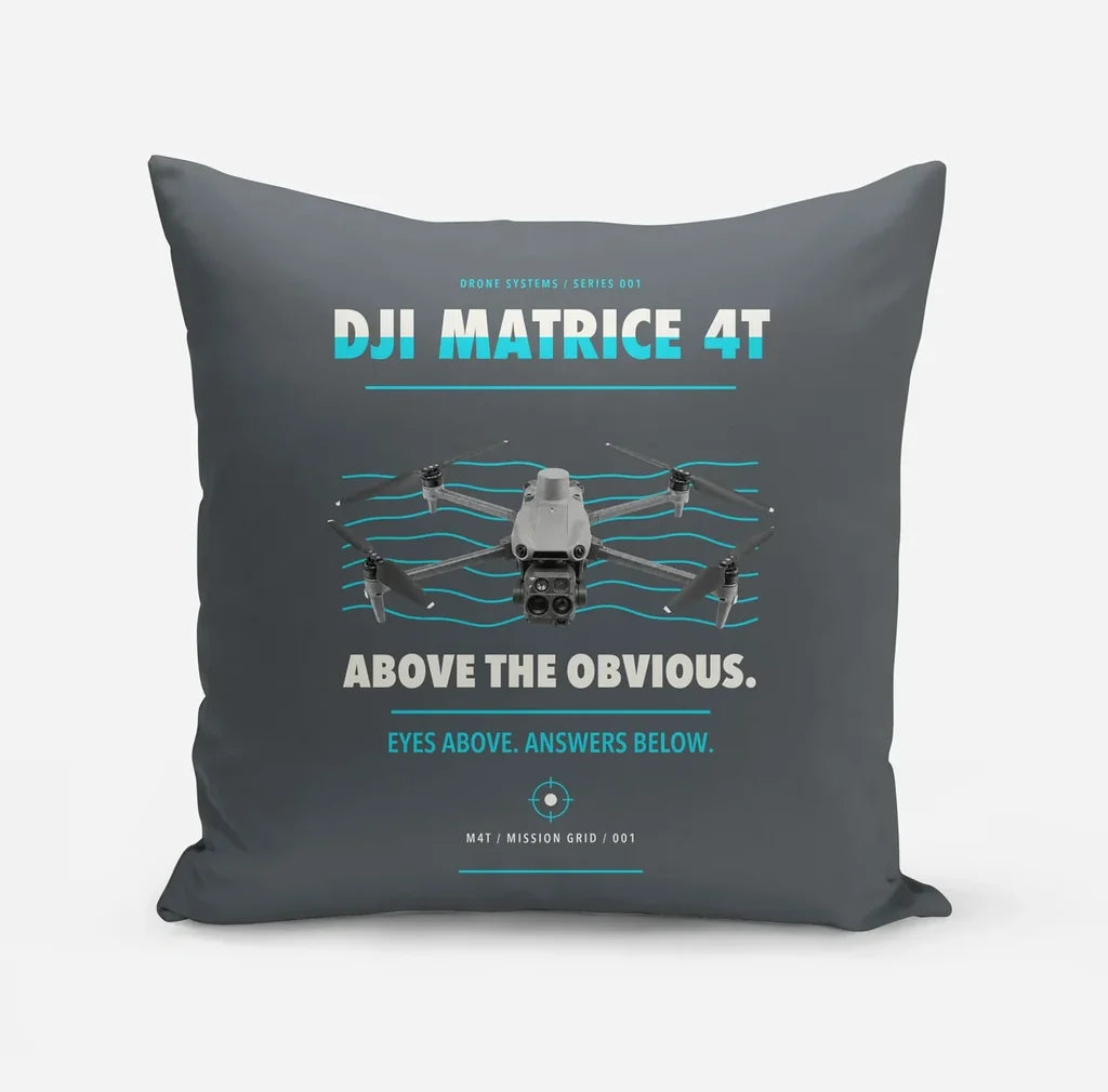 DJI Matrice 4T design on gray pillow