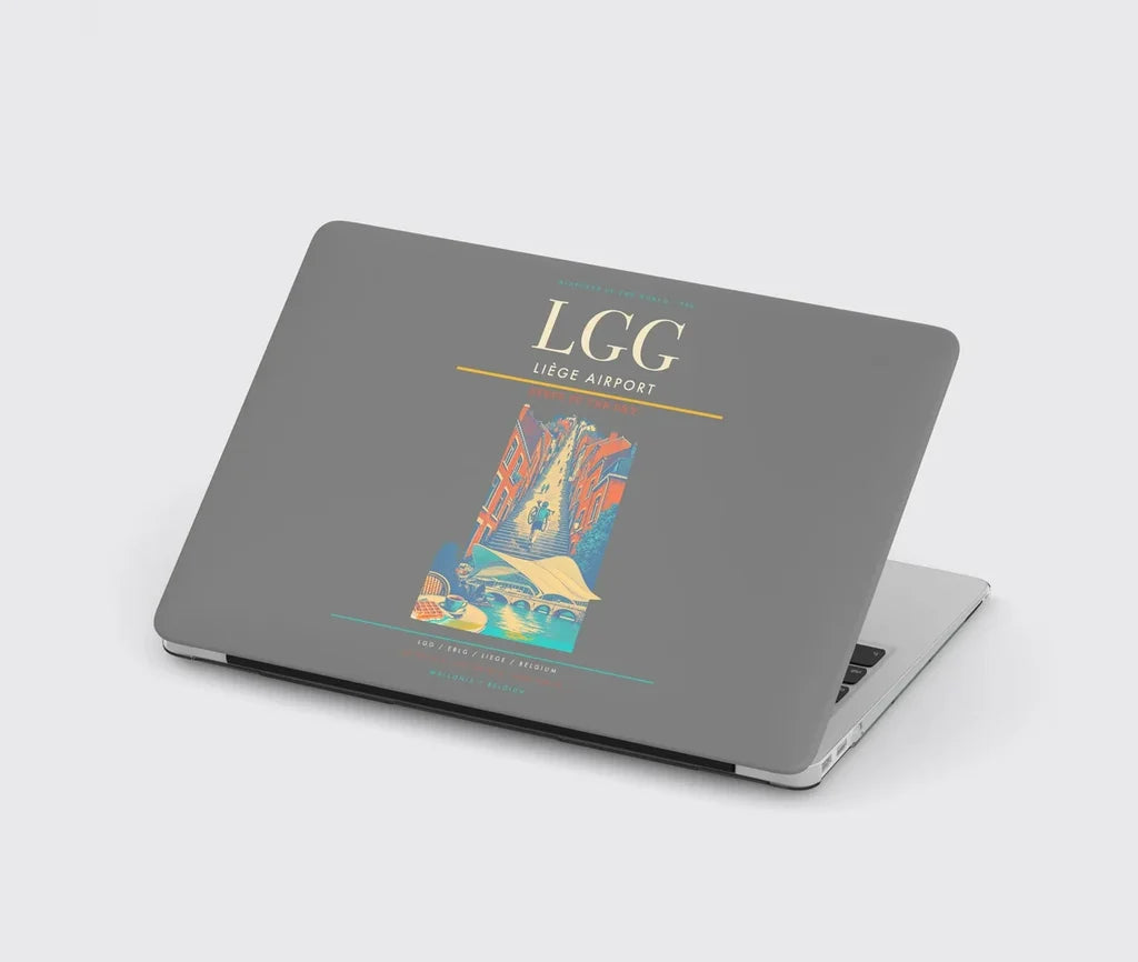 Liège Airport (LGG) design on gray MacBook case