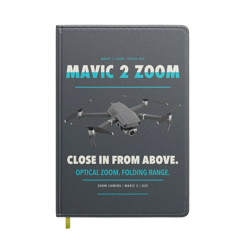 DJI Mavic 2 Zoom design on gray notebook