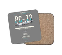 Thumbnail for Pilatus PC-12 PRO design on gray 1 piece coaster