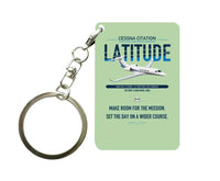 Thumbnail for Cessna Citation Latitude design on light green designed key chain, double-side print