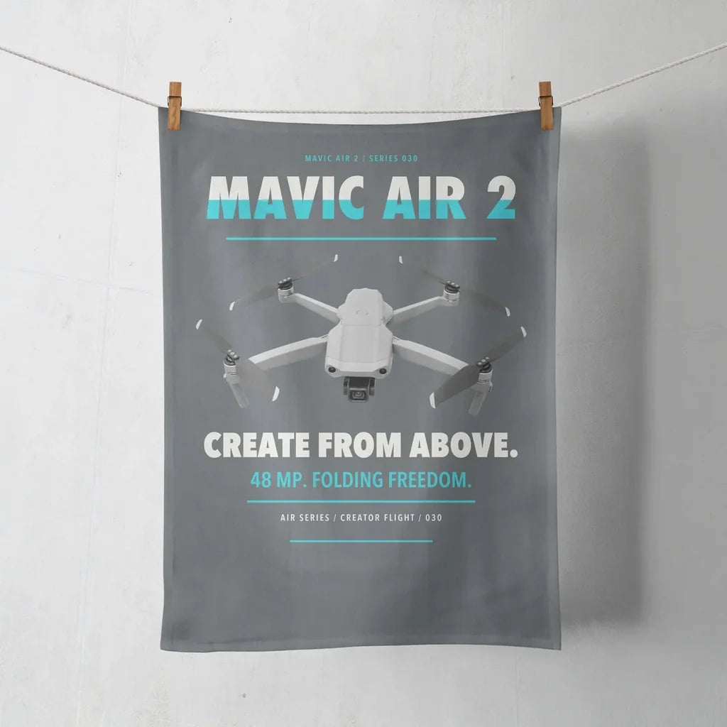 DJI Mavic Air 2 design on gray towel