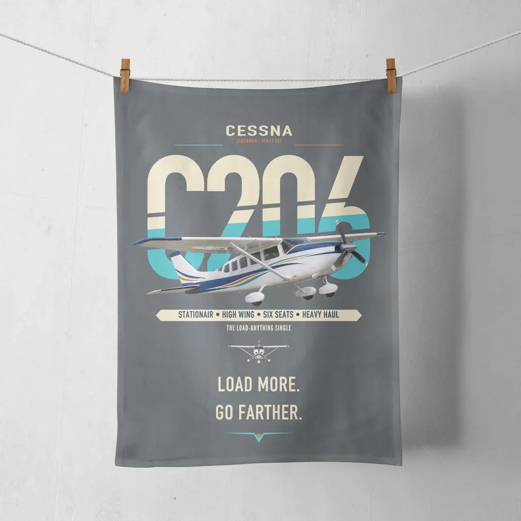 Cessna 206 Stationair design on gray towel