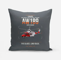 Thumbnail for Leonardo AW189 design on gray pillow