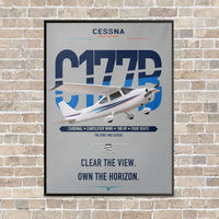 Thumbnail for Cessna 177B Cardinal vertical canvas print - framed - light gray background
