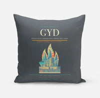 Thumbnail for Heydar Aliyev International Airport (GYD) design on gray pillow