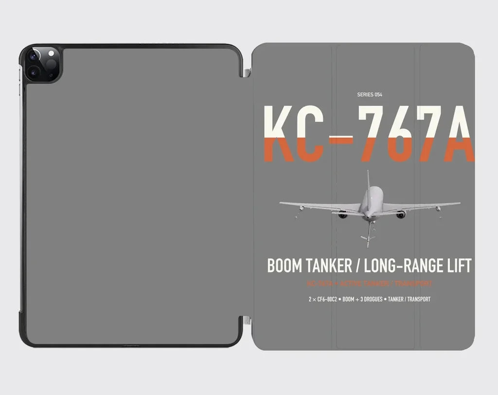 Boeing KC-767A design on gray ipad tablet case