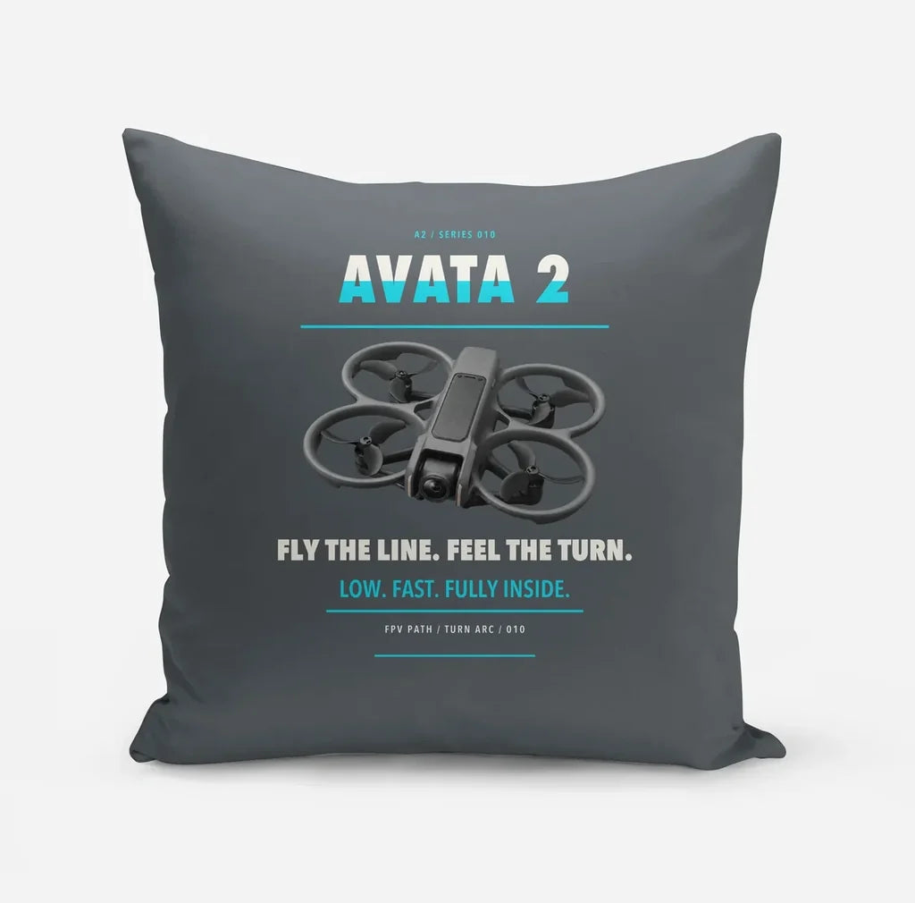 DJI Avata 2 design on gray pillow