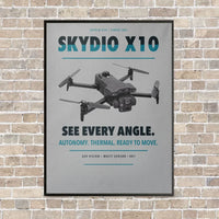 Thumbnail for Skydio X10 vertical canvas print - framed - light gray background