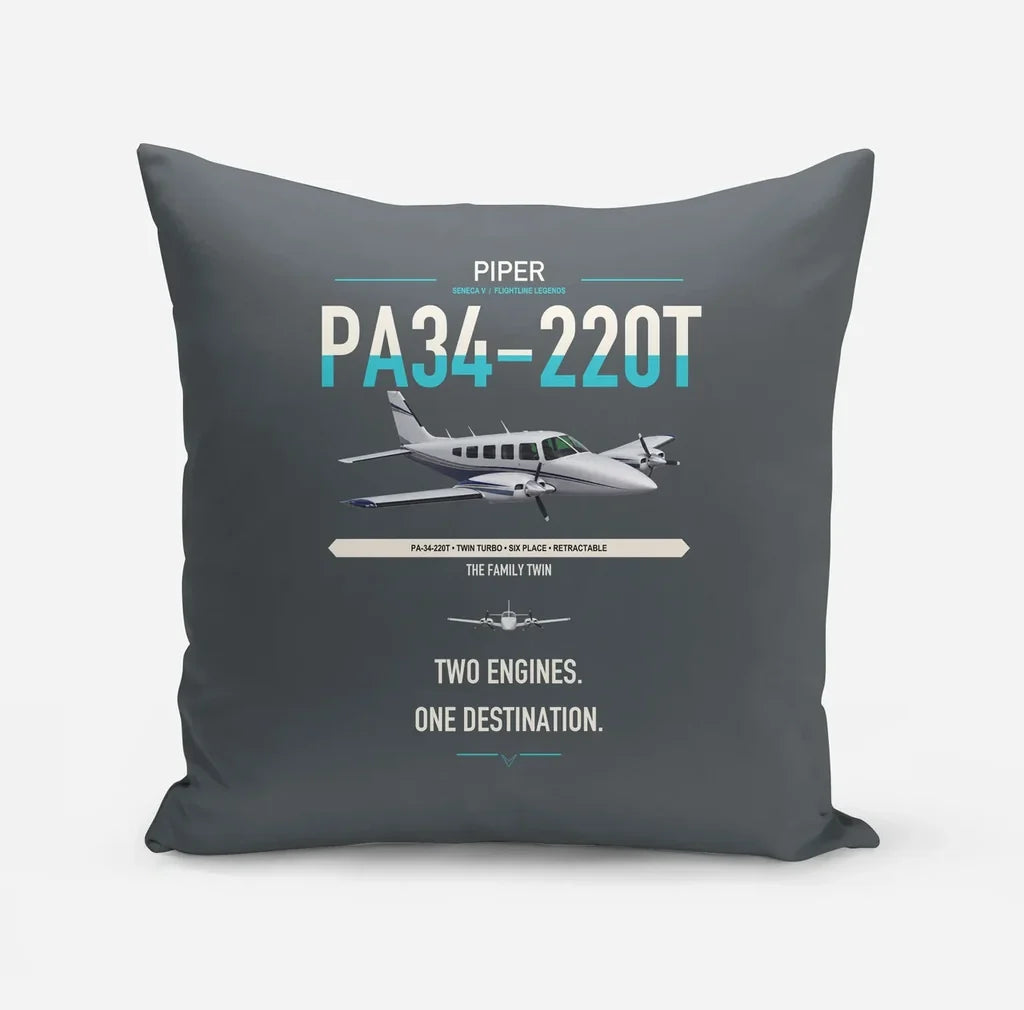 Piper PA-34-220T Seneca V design on gray pillow