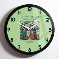 Thumbnail for VINTAGE G4048 - The First Airlines - Designed Wall Clocks design on lightgreen framed