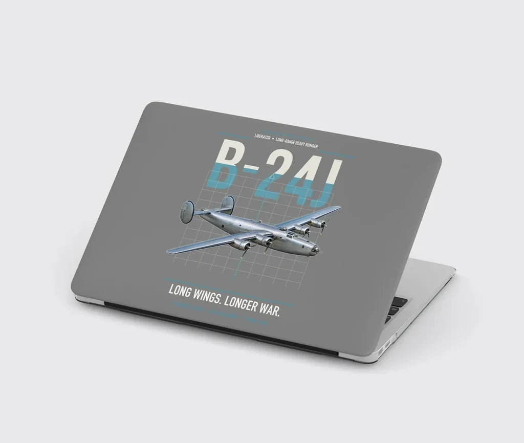 B-24J Liberator design on gray MacBook case