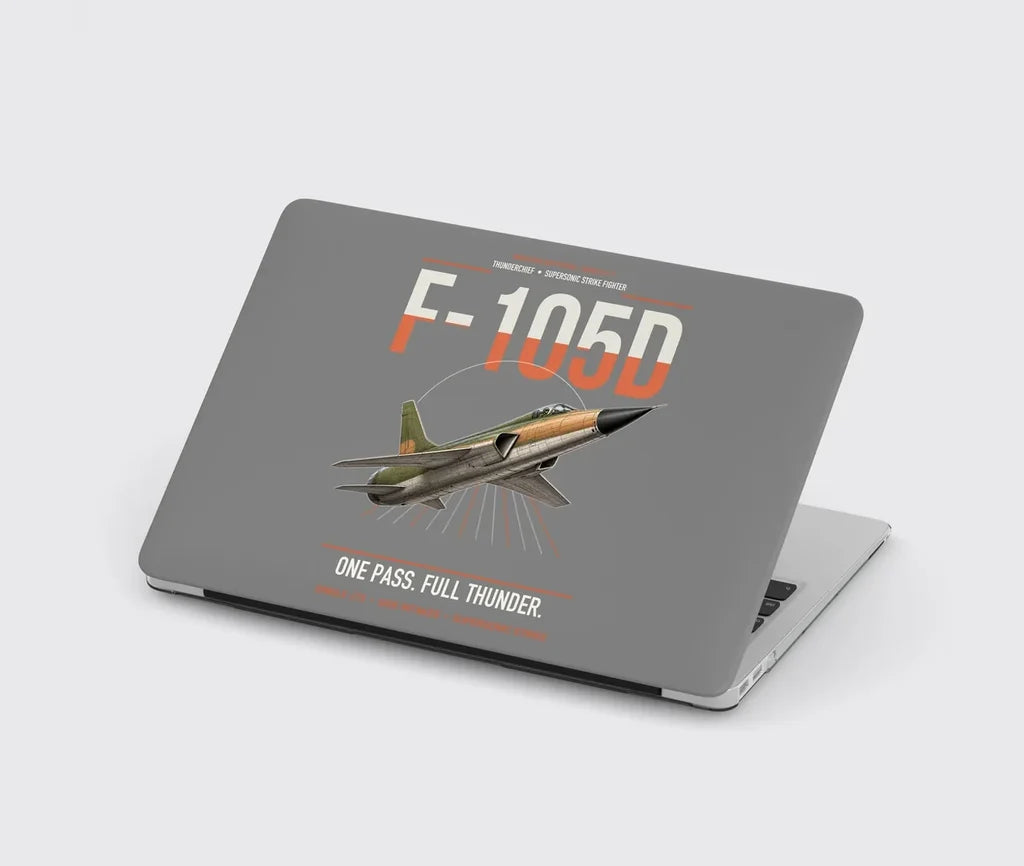 F-105D Thunderchief design on gray MacBook case