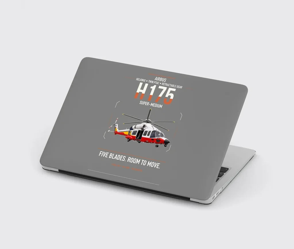 Airbus H175 design on gray MacBook case